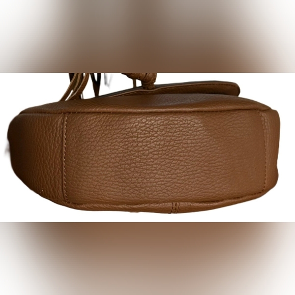 Vince Camuto Brown Cognac Leather Crossbody Handbag - Picture 4 of 8